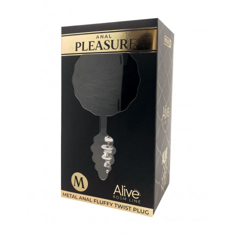 Plug métal Fluffy Twist M noir - Alive|Plug et Jouets Anal|NatureCoquine