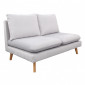 Chauffeuse 2 places pour canapé modulable velours gris clair - LASSIE|Canape|Meuble et moi