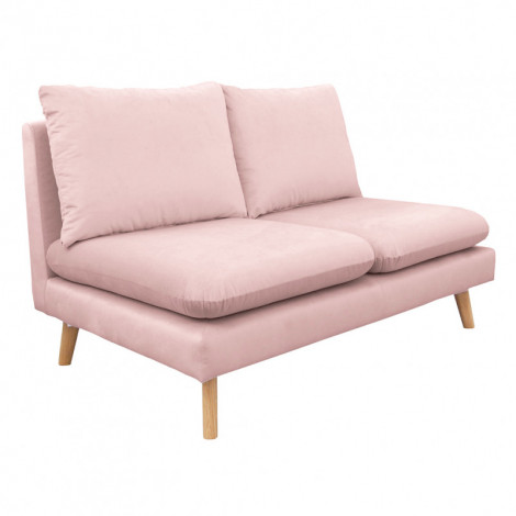 Chauffeuse 2 places pour canapé modulable en velours rose - LASSIE|Canape|Meuble et moi