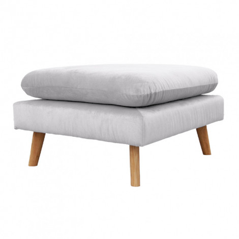 Pouf pour canapé modulable en velours gris clair - LASSIE|Canape|Meuble et moi
