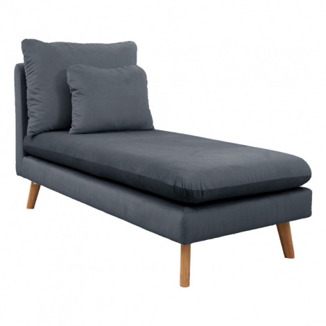 Méridienne pour canapé modulable en velours gris foncé - LASSIE|Canape|Meuble et moi
