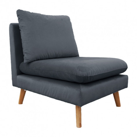 Chauffeuse pour canapé modulable en velours gris foncé - LASSIE|Canape|Meuble et moi