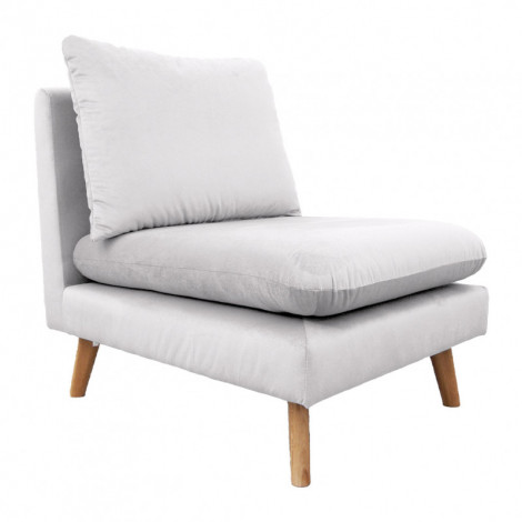 Chauffeuse pour canapé modulable en velours gris clair - LASSIE|Canape|Meuble et moi