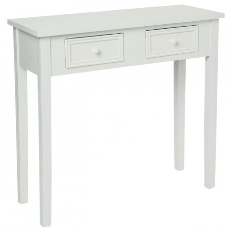 Console 2 Tiroirs "Charme" 80cm Blanc|Console|Paris Prix