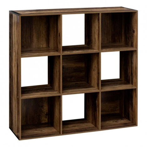 Étagère 9 Cases "Mix N Modul" 100cm Marron|Bibliothèque|Paris Prix