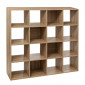 Étagère 16 Cases "Mix N'Modul" 135cm Naturel|Bibliothèque|Paris Prix