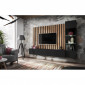 Ensemble Meuble TV Design "Verti" 220cm Noir & Naturel|Meuble TV|Paris Prix