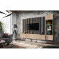 Ensemble Meuble TV Design "Verti" 220cm Naturel & Noir|Meuble TV|Paris Prix