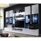 Meuble TV Mural Design "Lyra" 300cm Blanc|Meuble TV|Paris Prix