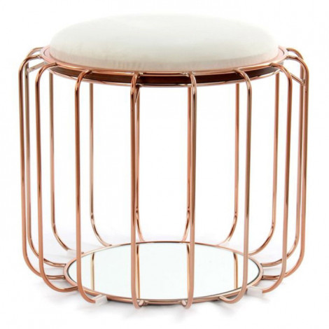 Pouf & Table d'Appoint "Comfortable" 50cm Beige & Rose|Table Basse|Paris Prix