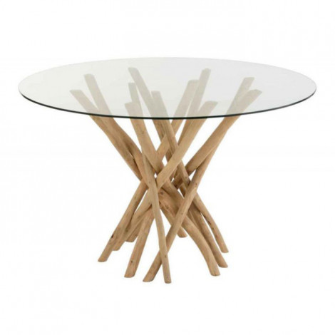 Table à Manger en Teck "Driftwood" 120cm Naturel|Table|Paris Prix