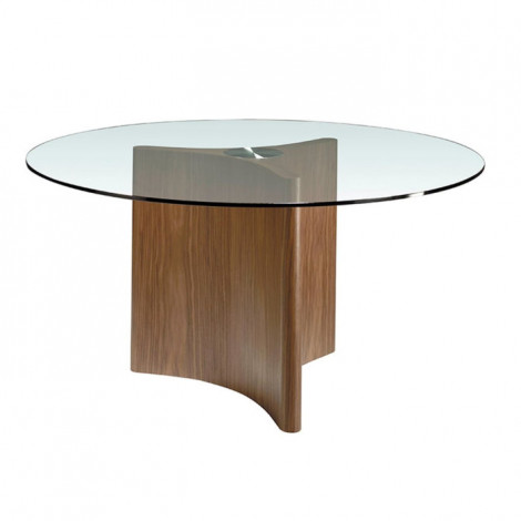 Table à Manger Ronde Verre "Roxanne" 150cm Marron|Table|Paris Prix