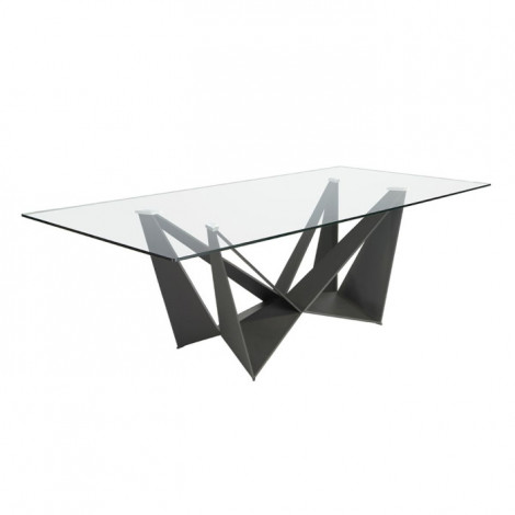 Table à Manger en Verre "Imelda" 240cm Transparent|Table|Paris Prix