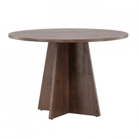 Table à Manger Ronde "Bootcut" 110cm Marron|Table|Paris Prix