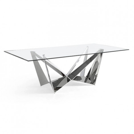 Table de Repas Design "Abril" 240cm Argent|Table|Paris Prix
