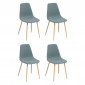 Lot de 4 Chaises Design "Roka" 87cm Vert Céladon|Chaise|Paris Prix
