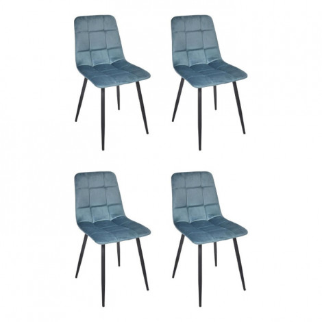 Lot de 4 Chaises "Mateo" 88cm Bleu Canard|Chaise|Paris Prix