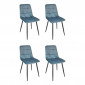 Lot de 4 Chaises "Mateo" 88cm Bleu Canard|Chaise|Paris Prix