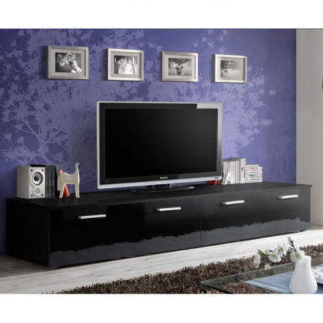 Meuble TV Design "Duo" 200cm Noir|Meuble TV|Paris Prix