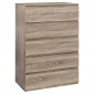 Commode 5 Tiroirs Design "Dolo" 118cm Naturel|Commode|Paris Prix