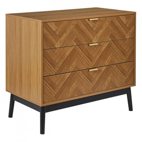 Commode Design 3 Tiroirs "Felix" 90cm Marron|Commode|Paris Prix