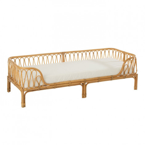 Lit Banquette en Rotin "Pierre" 77x186cm Naturel|Lit Adulte|Paris Prix
