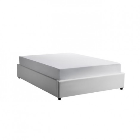 Lit Coffre Design "Niura" 180x200cm Blanc|Lit Adulte|Paris Prix