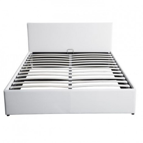 Lit Adulte en Tissu "Relevable" 160x200cm Blanc|Lit Adulte|Paris Prix