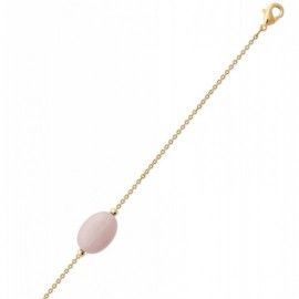 Bracelet pour femme en plaqué or & grand Quartz Rose - Silla