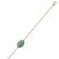 Bracelet pour femme en plaqué or & grande Aventurine verte - Silla